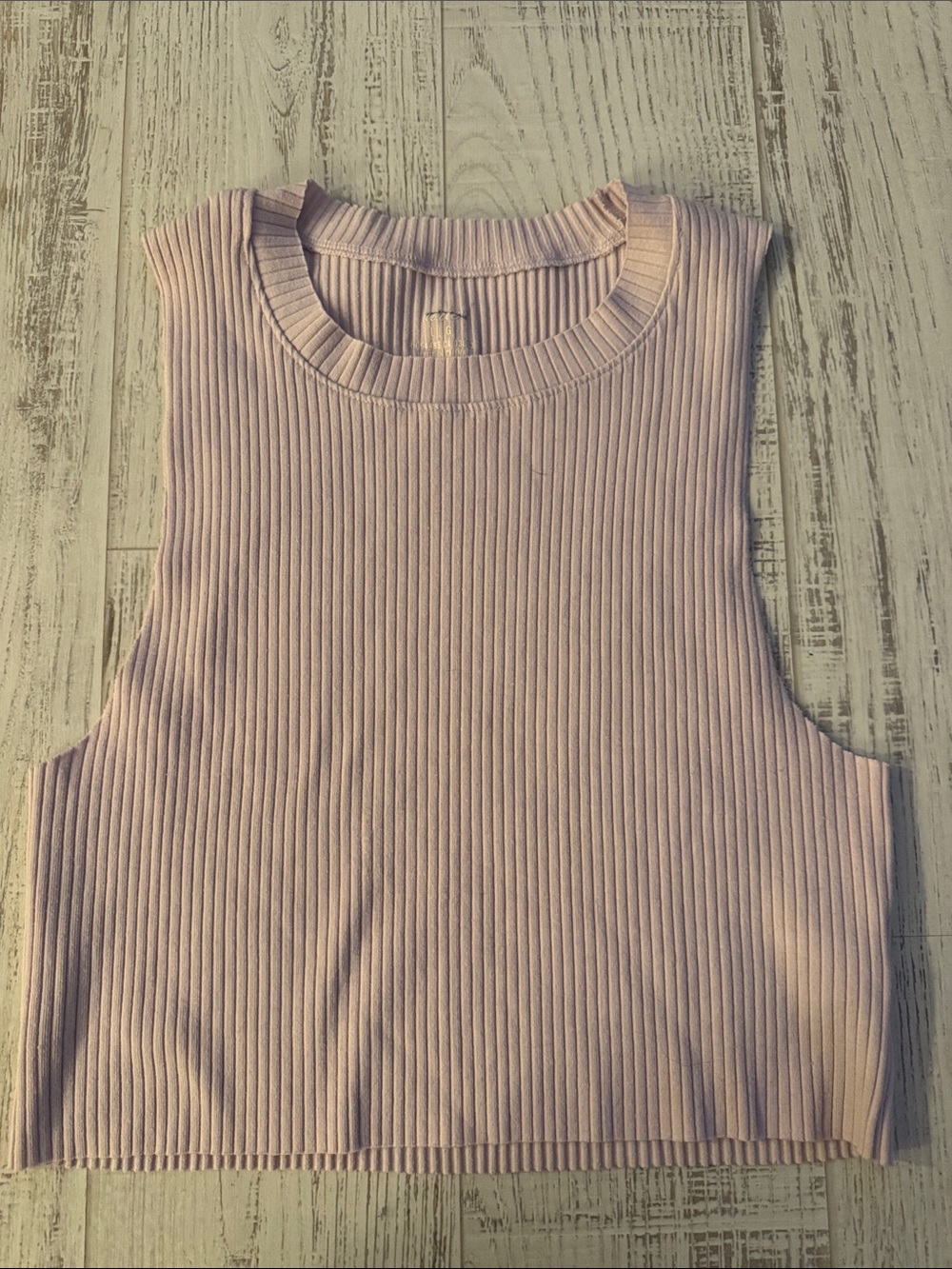 aerie Ribbed Crop Tank Top - Light Pink